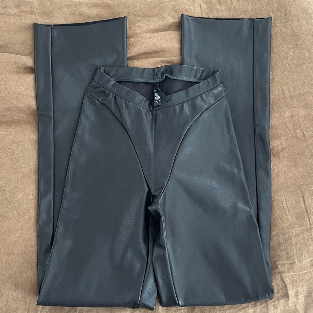 Skims pleather straight leg pants
